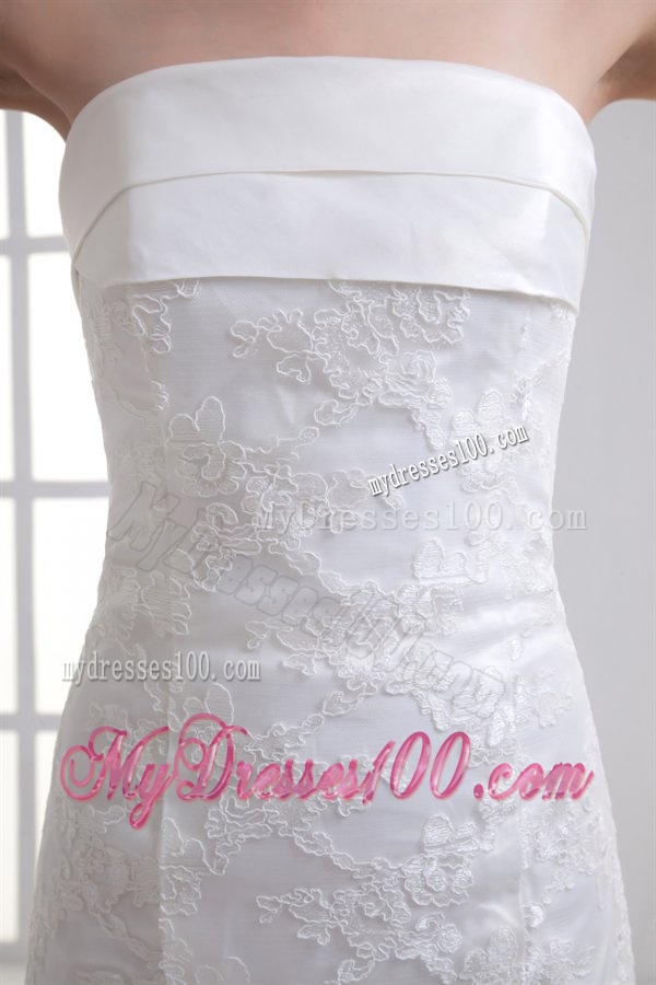 Mermaid Strapless Court Train Wedding Dress with Zipper Up