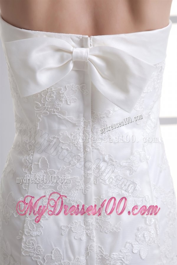 Mermaid Strapless Court Train Wedding Dress with Zipper Up