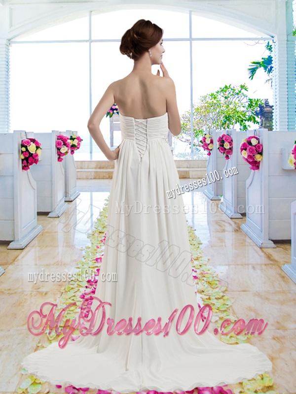 New Arrivals Empire Strapless Wedding Gowns with A Line