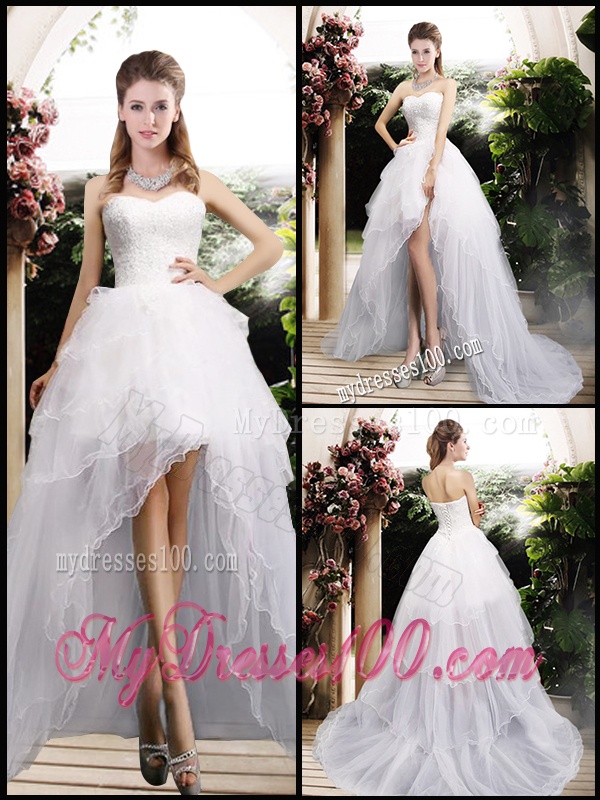 New Arrivals High Low Wedding Dresses with Ruffles