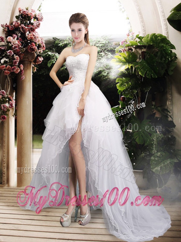 New Arrivals High Low Wedding Dresses with Ruffles