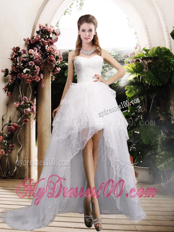New Arrivals High Low Wedding Dresses with Ruffles