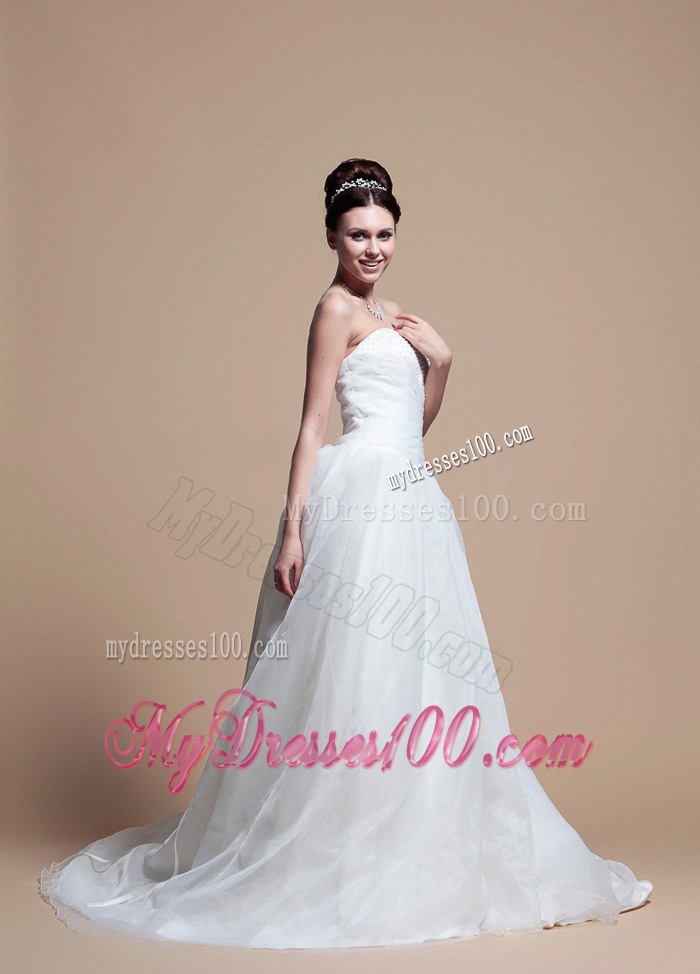 Perfect A Line Strapless Wedding Dresses with Beading in 2016