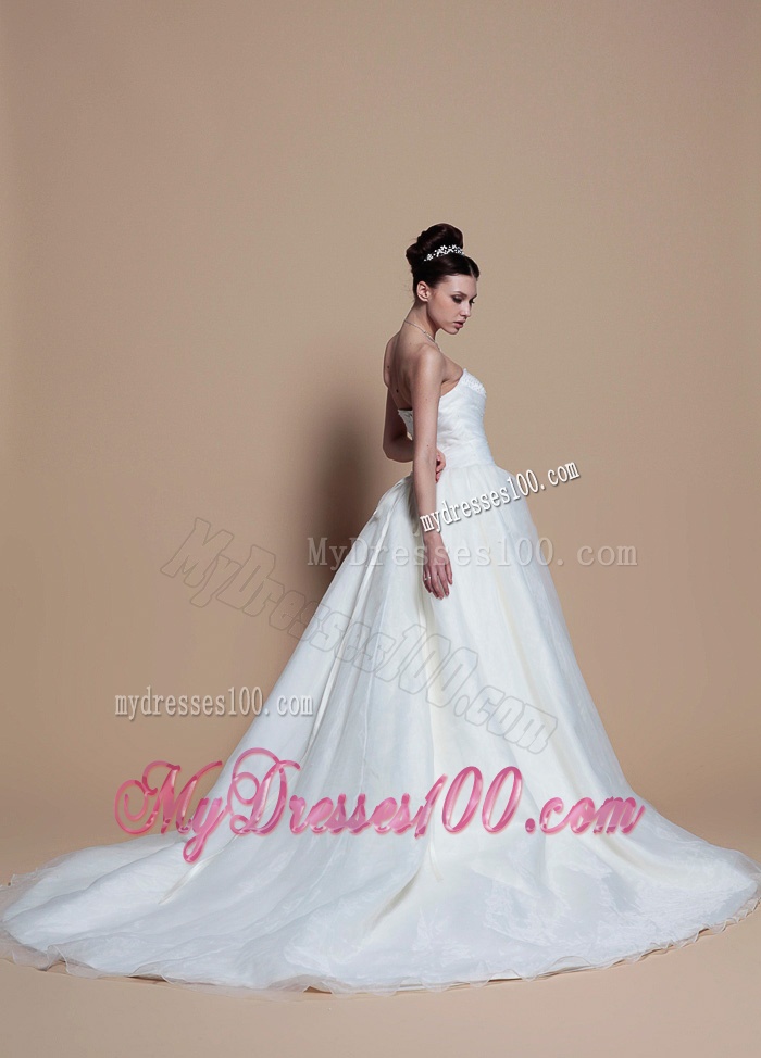 Perfect A Line Strapless Wedding Dresses with Beading in 2016