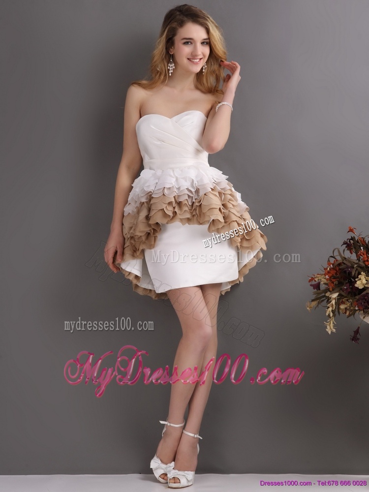 Perfect Pleated Sweetheart WhiteBridal Gowns with Ruffles
