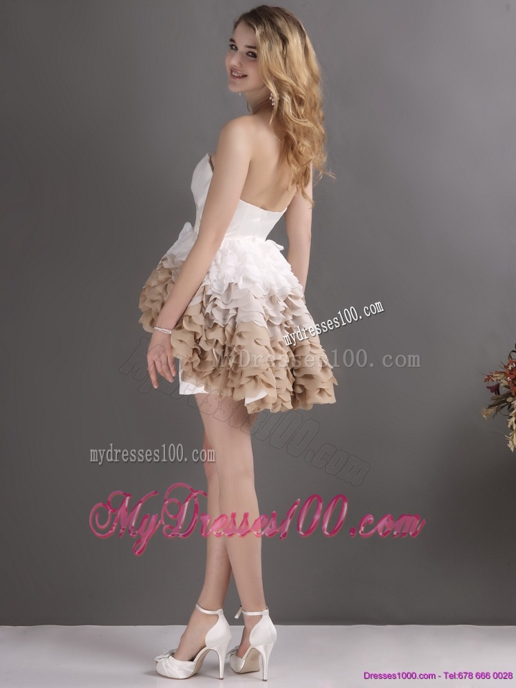 Perfect Pleated Sweetheart WhiteBridal Gowns with Ruffles