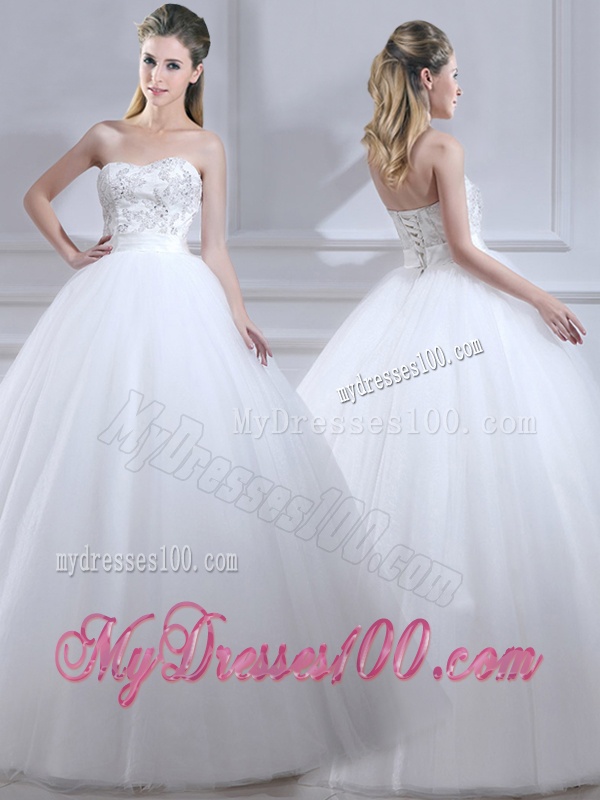 Popular Ball Gown Wedding Dresses with Beading and Sashes
