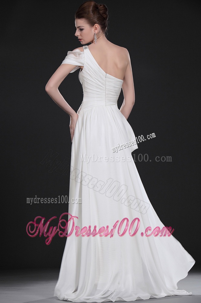 Remarkable One Shoulder Beading Long Wedding Dresses