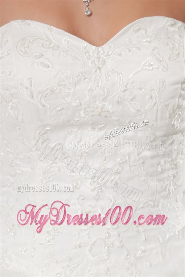 Romantic Sweetheart Ball Gown Wedding Dress with Embroidery and Pick-ups