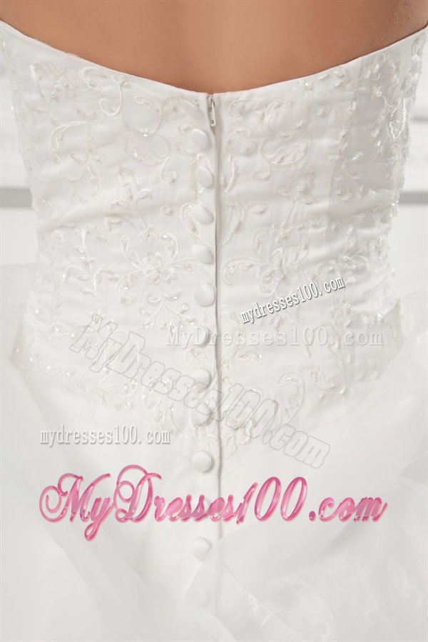 Romantic Sweetheart Ball Gown Wedding Dress with Embroidery and Pick-ups