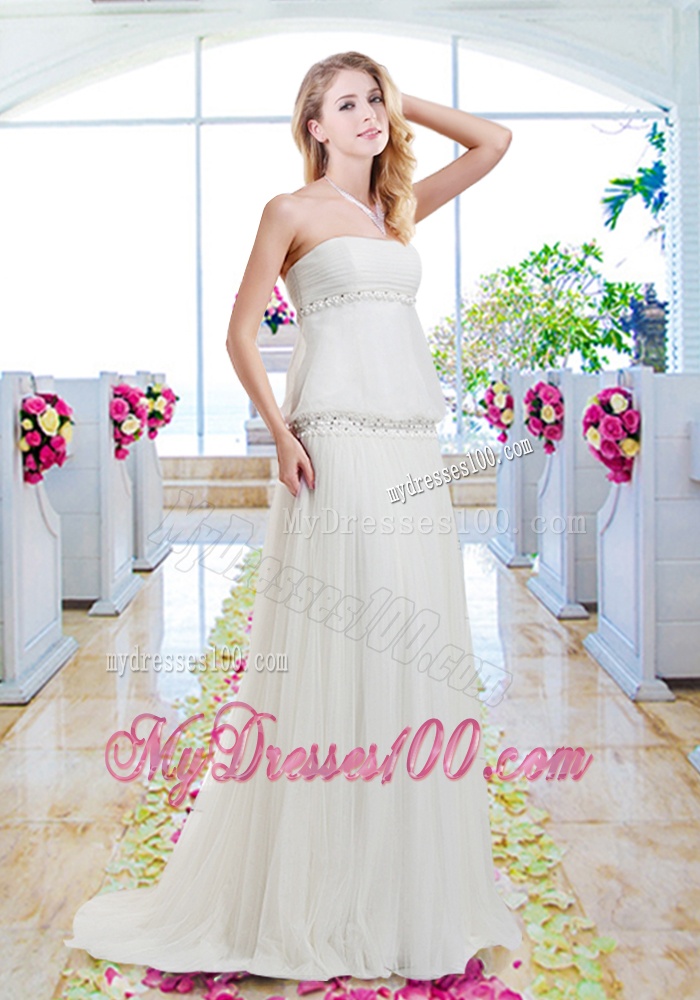 Simple Empire Wedding Gowns with Appliques
