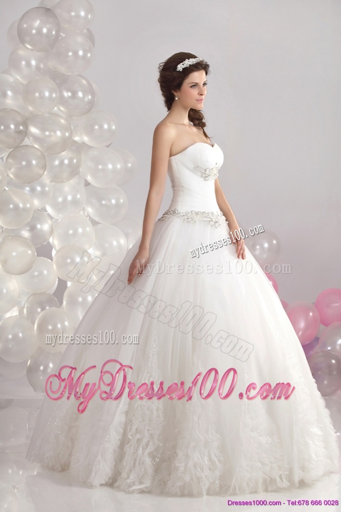 Sophisticated 2016 Sweetheart Wedding Dress with Brush Train
