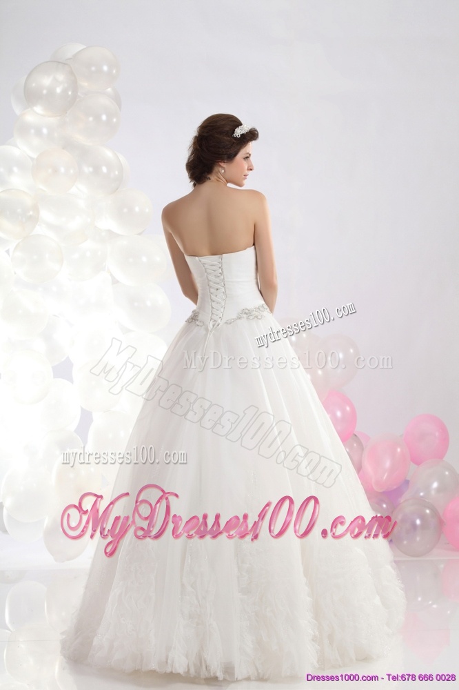 Sophisticated 2016 Sweetheart Wedding Dress with Brush Train