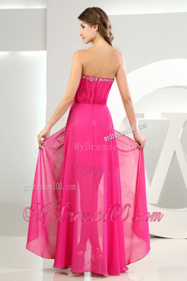High Slit Empire Floor-length Sweetheart Prom Dress with Rhinestones