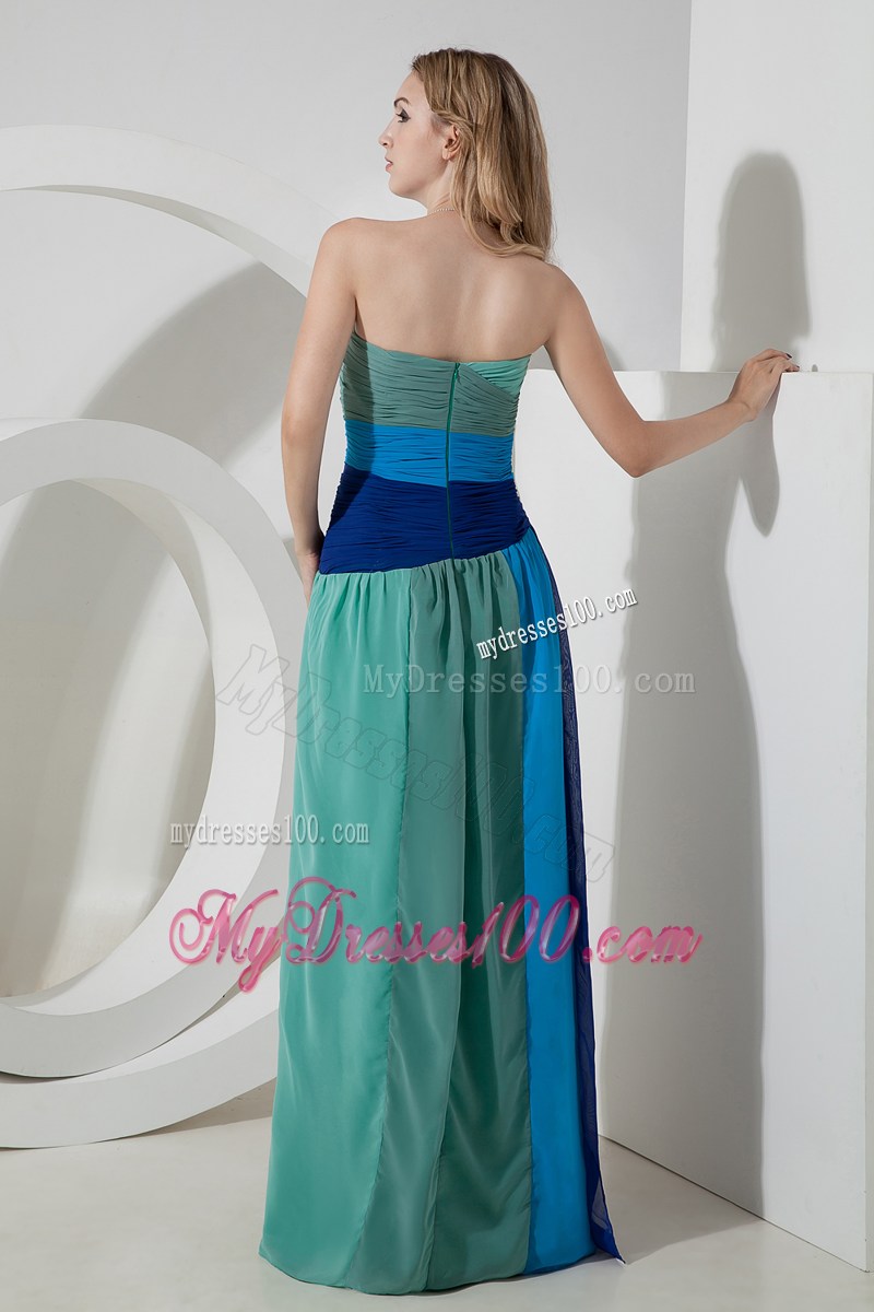 Strapless Multi-corlor Floor-length Empire Sweetheart Beading Prom Dress