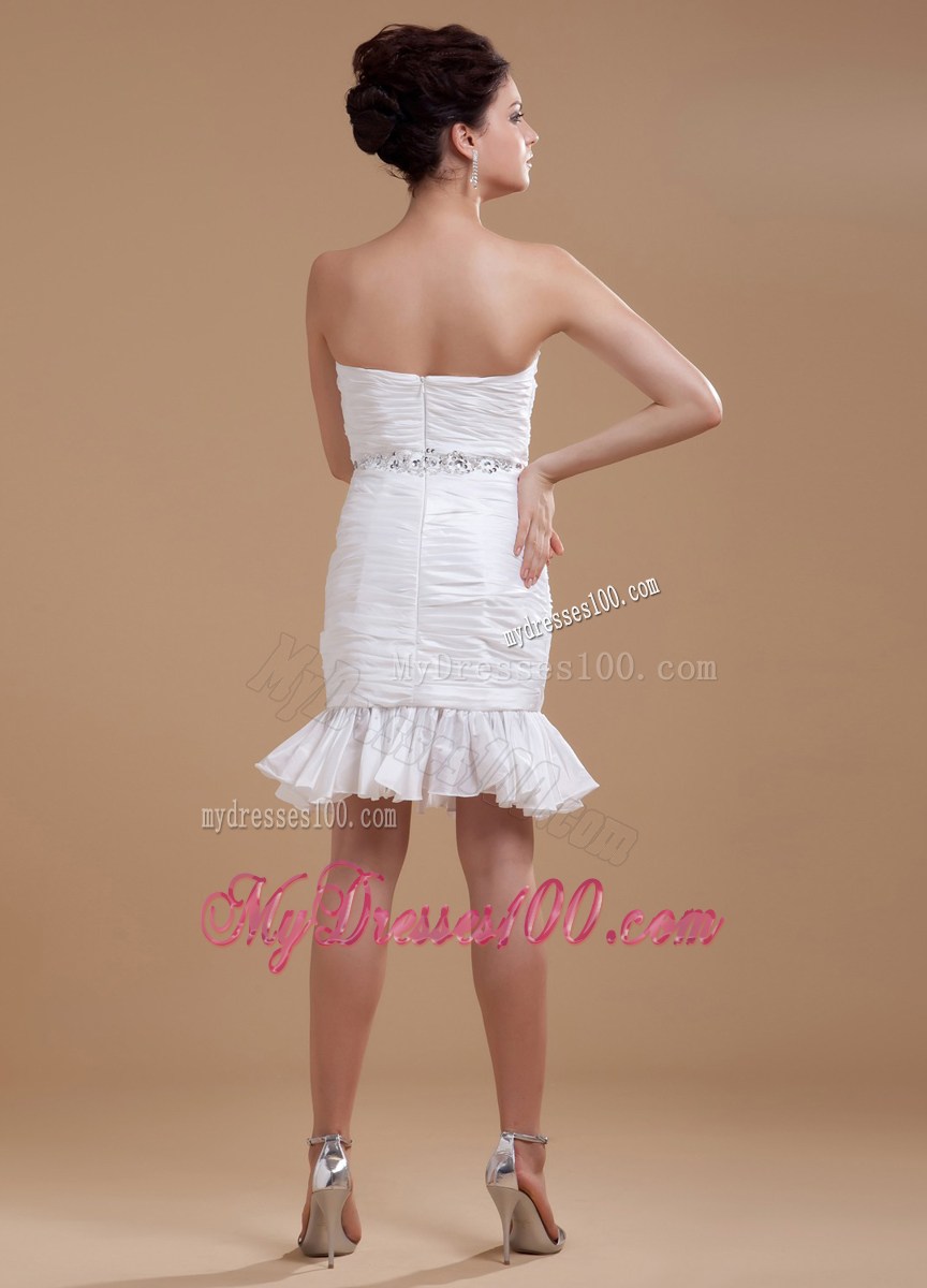 2013 Strapless Mini-length Nightclub Dress With Beaded Column