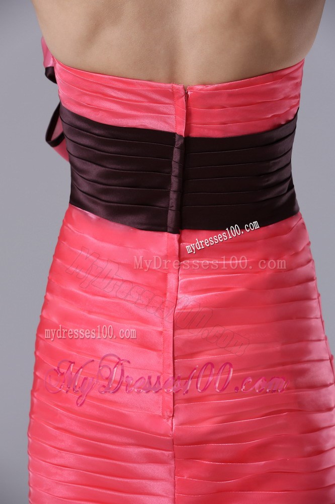 Cute Tiered Skirt Mini-length Coral Red Strapless Nightclub Dress