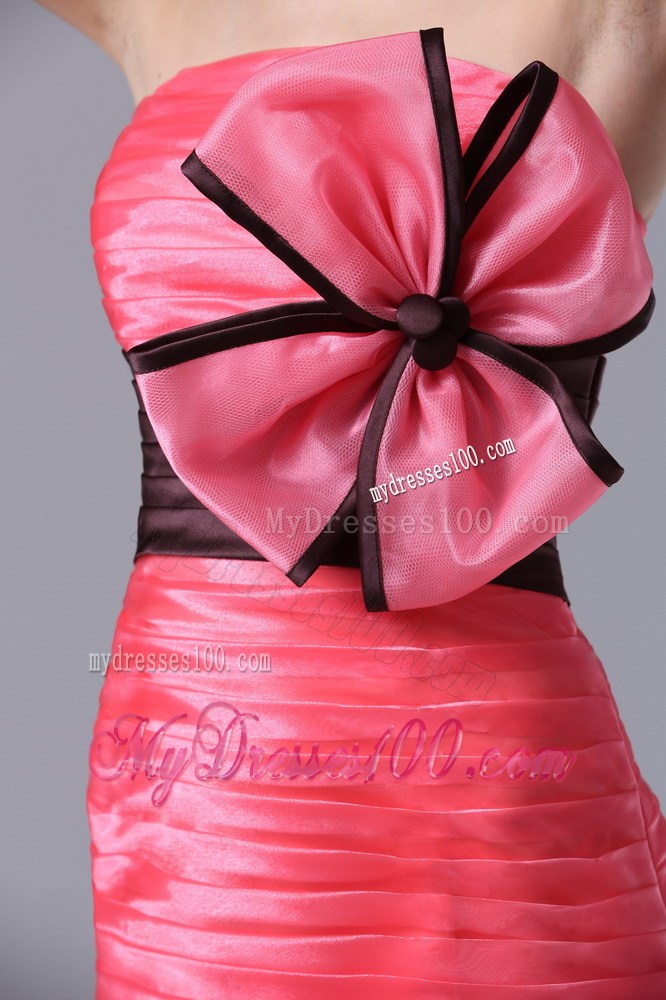 Cute Tiered Skirt Mini-length Coral Red Strapless Nightclub Dress