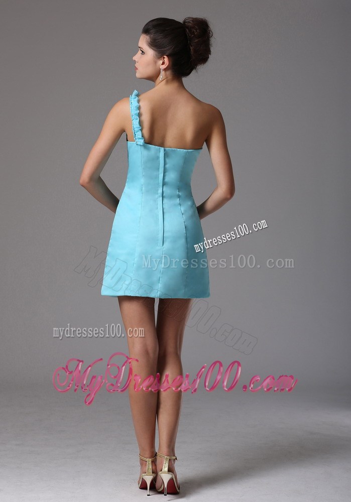 Hand Made Flowers Short 2013 Nightclub Dress with One Shoulder