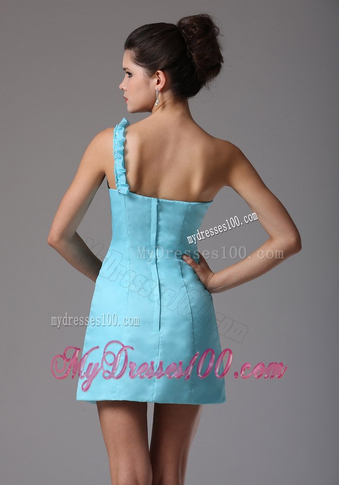 Hand Made Flowers Short 2013 Nightclub Dress with One Shoulder