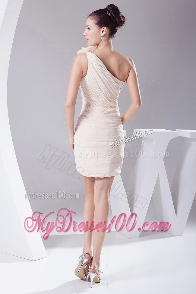 Hand Made Flower Decorate Bodice Nightclub Dress in Champagne