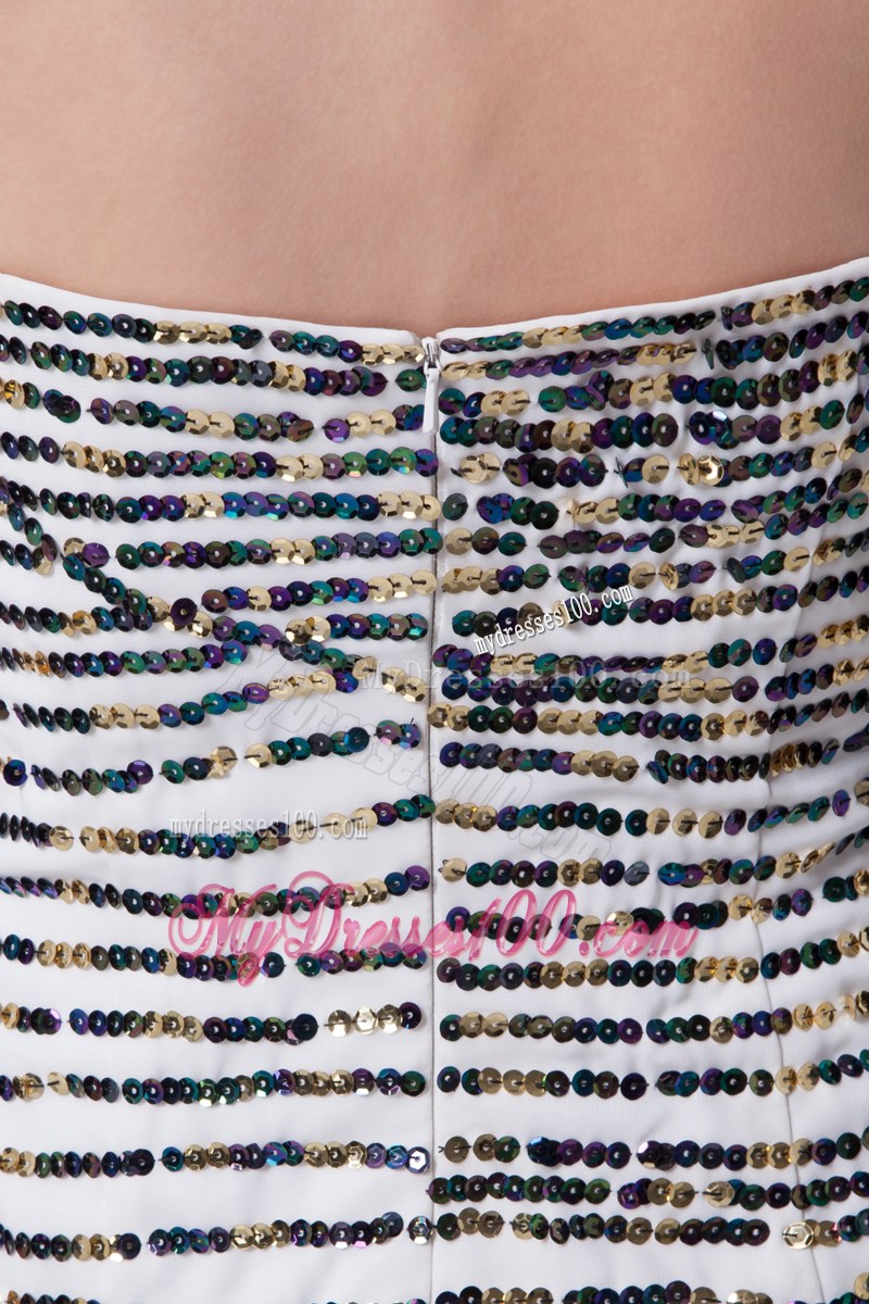Mini-length Sweetheart Sequin Column Prom Dress