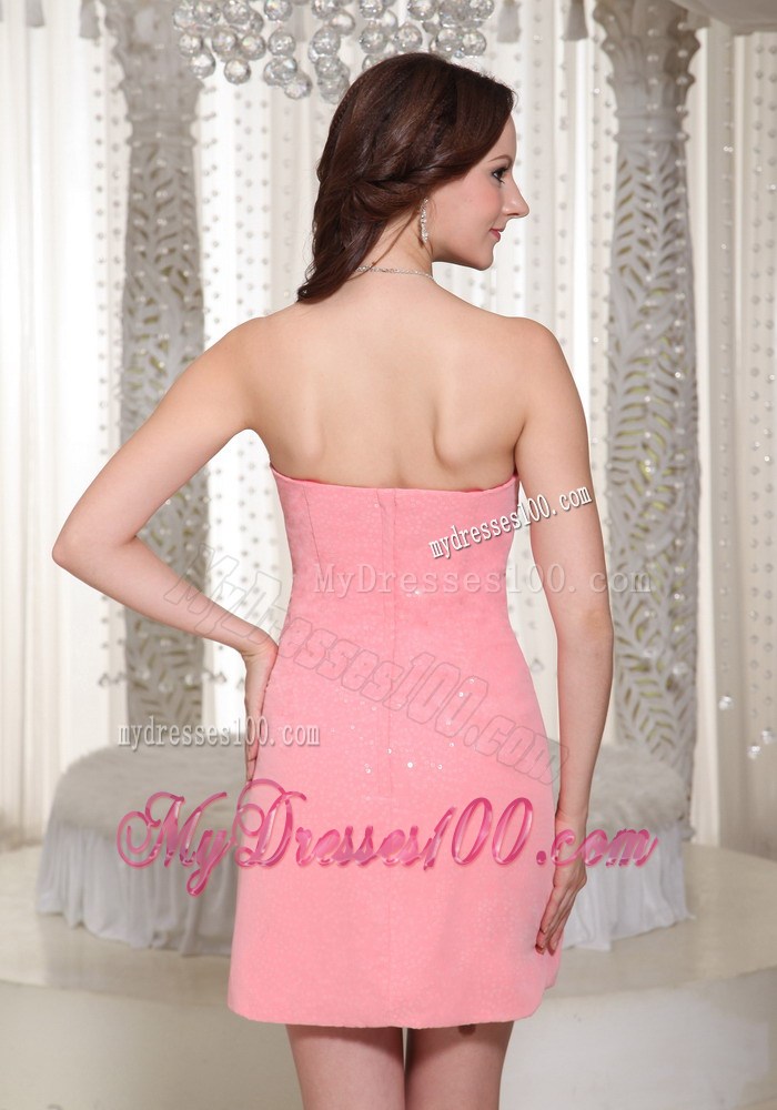 Watermelon Column Sequin Nightclub Dress With Beaded Decorate