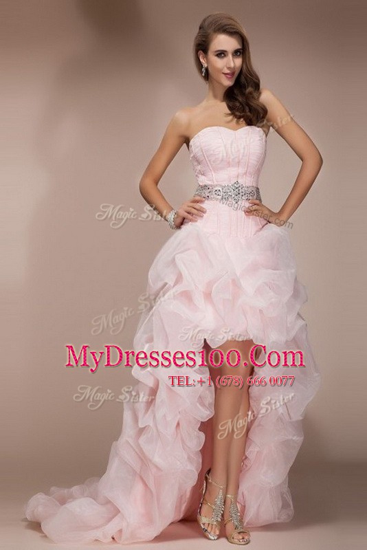 Organza Sleeveless Floor Length Military Ball Dresses Brush Train and Beading