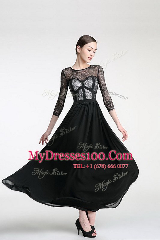Scoop Black 3 4 Length Sleeve Ankle Length Lace Zipper