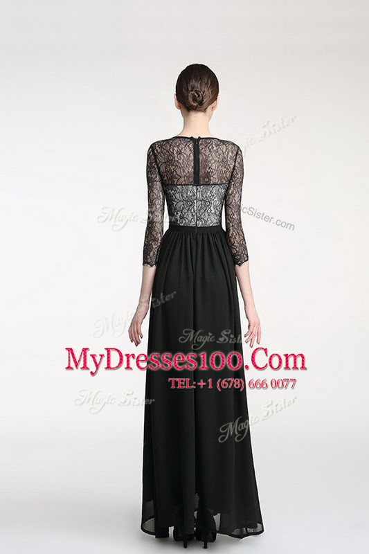 Scoop Black 3 4 Length Sleeve Ankle Length Lace Zipper