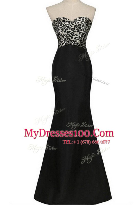 Dazzling Floor Length Mermaid Sleeveless Black Lace Up