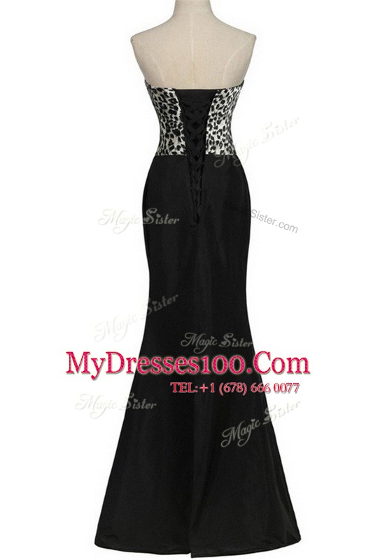 Dazzling Floor Length Mermaid Sleeveless Black Lace Up