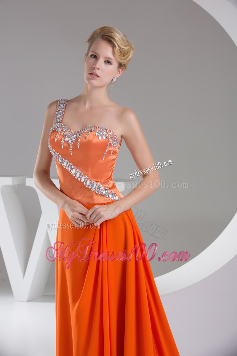 Beaded Decorate Shoulder Exclusive Long Empire Prom Dress