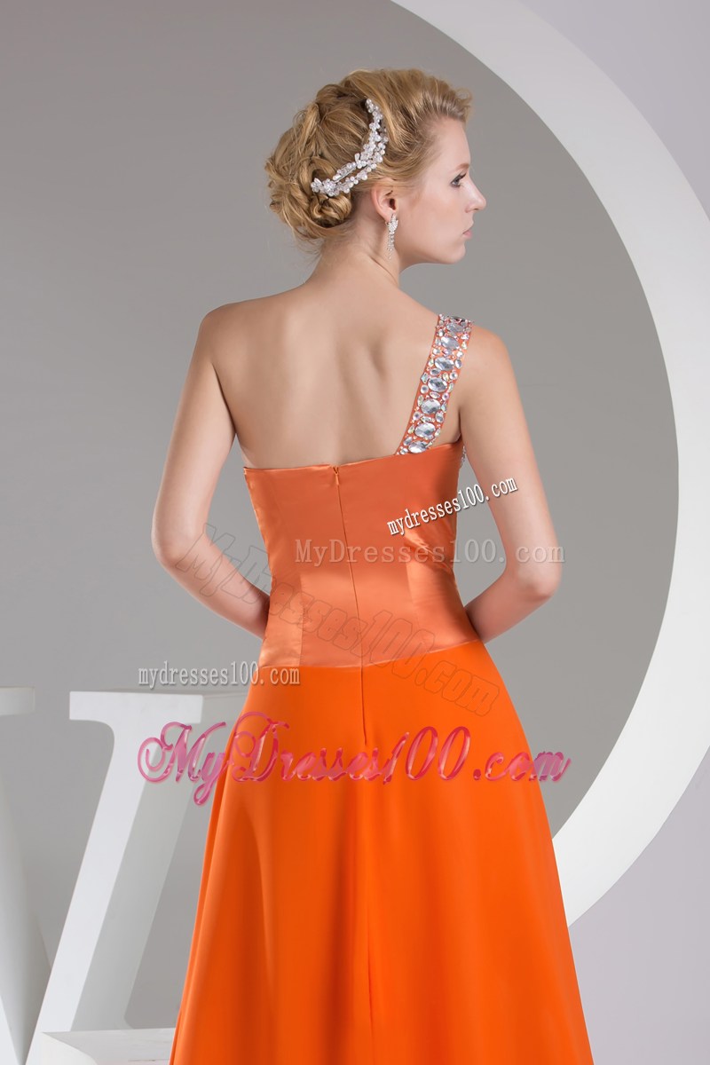 Beaded Decorate Shoulder Exclusive Long Empire Prom Dress
