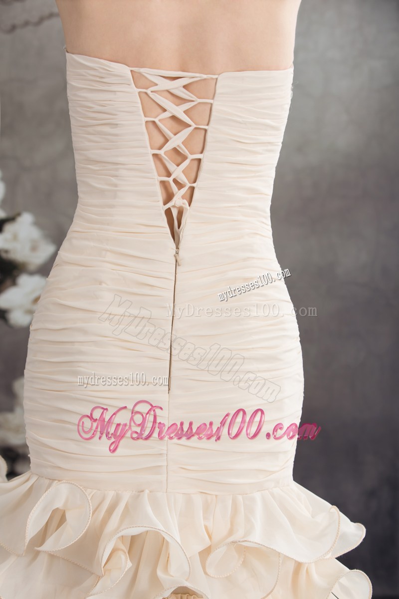 Beading Mermaid Sweetheart Ankle-length 2013 Champagne Prom Dress