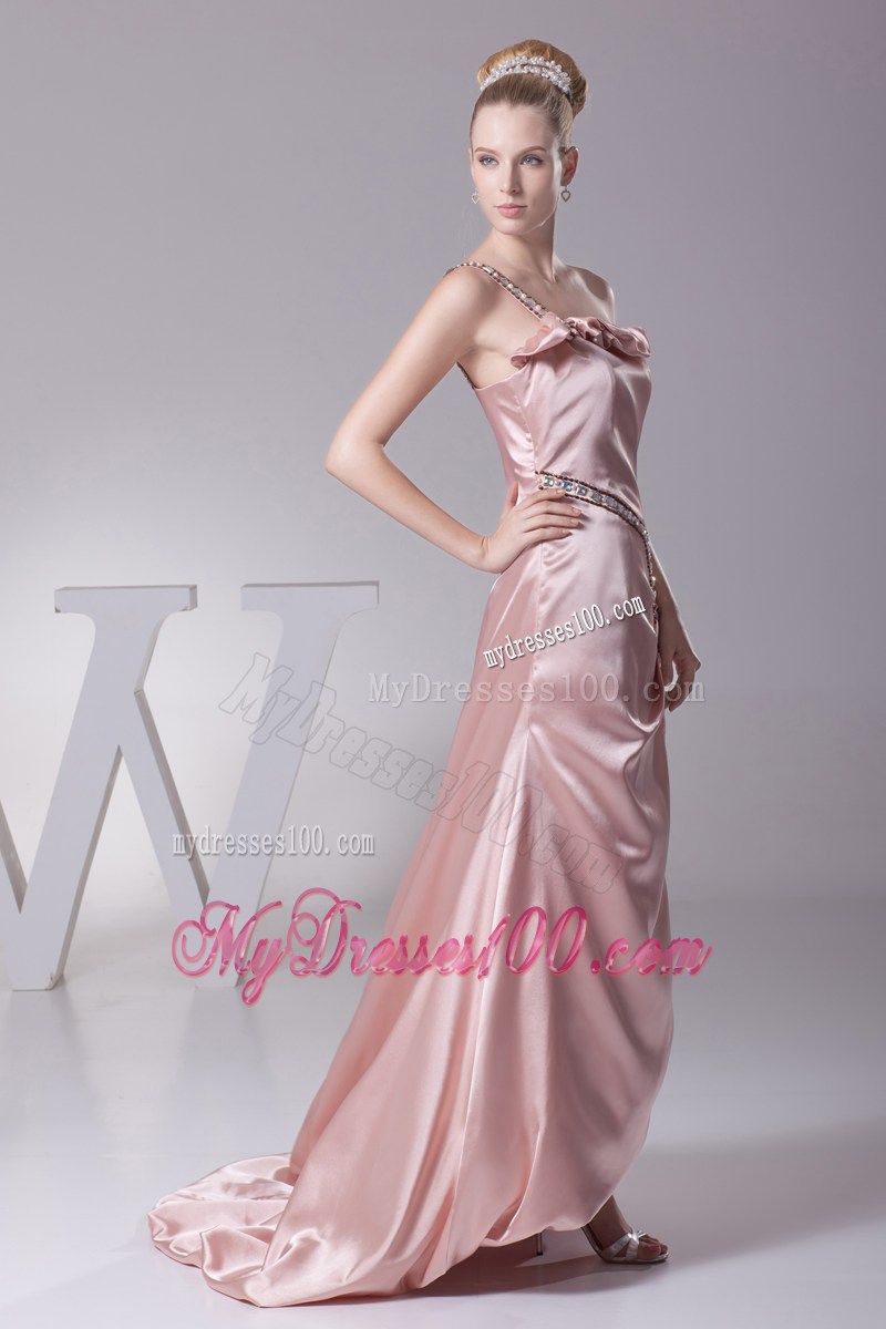 Beading One Shoulder High Slit Prom Dress