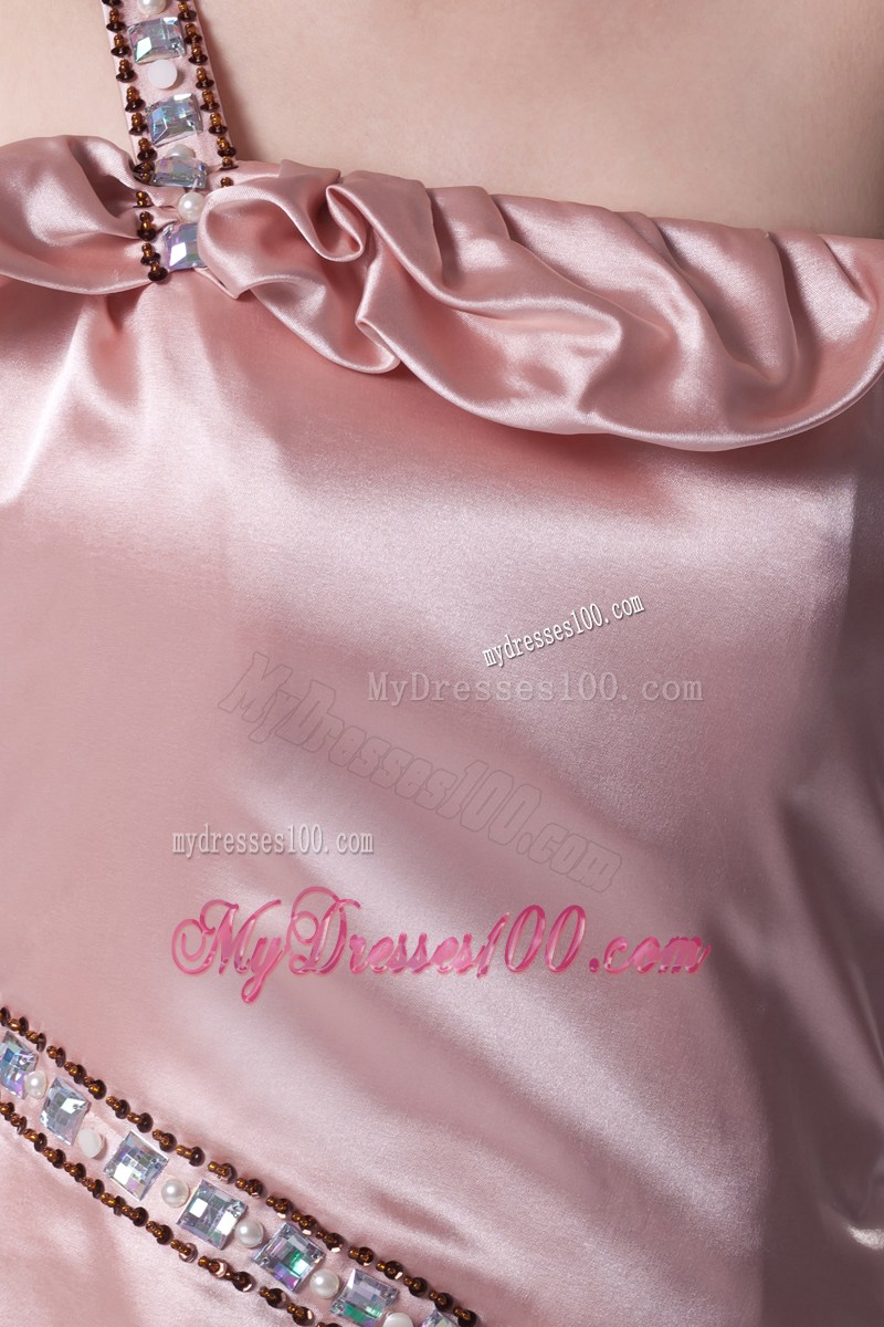 Beading One Shoulder High Slit Prom Dress