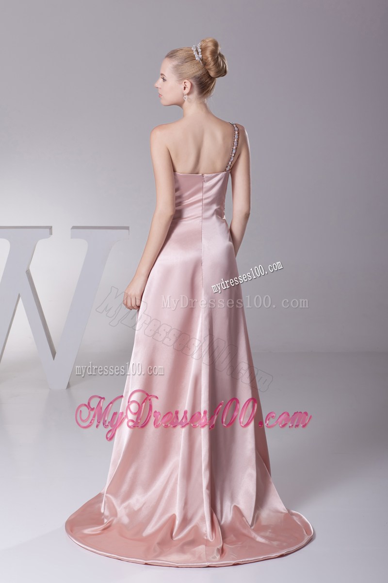 Beading One Shoulder High Slit Prom Dress