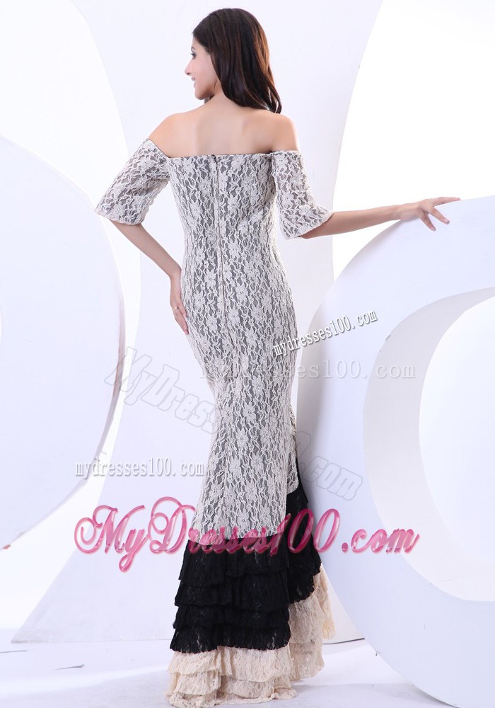 Beautiful Lace Off The Shoulder Floor-length Colorful 2013 Prom Dress
