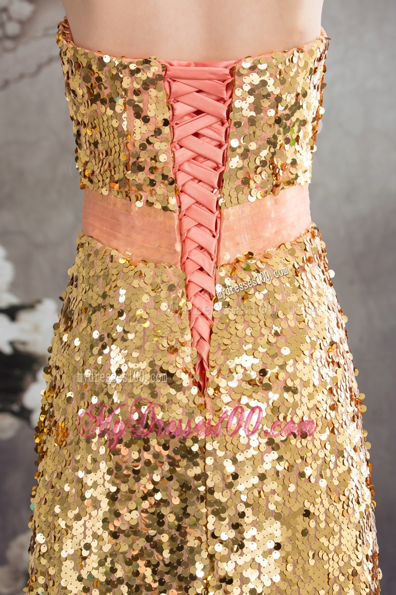 Hand Made Flowers Sequins Strapless Prom / Evening Dress