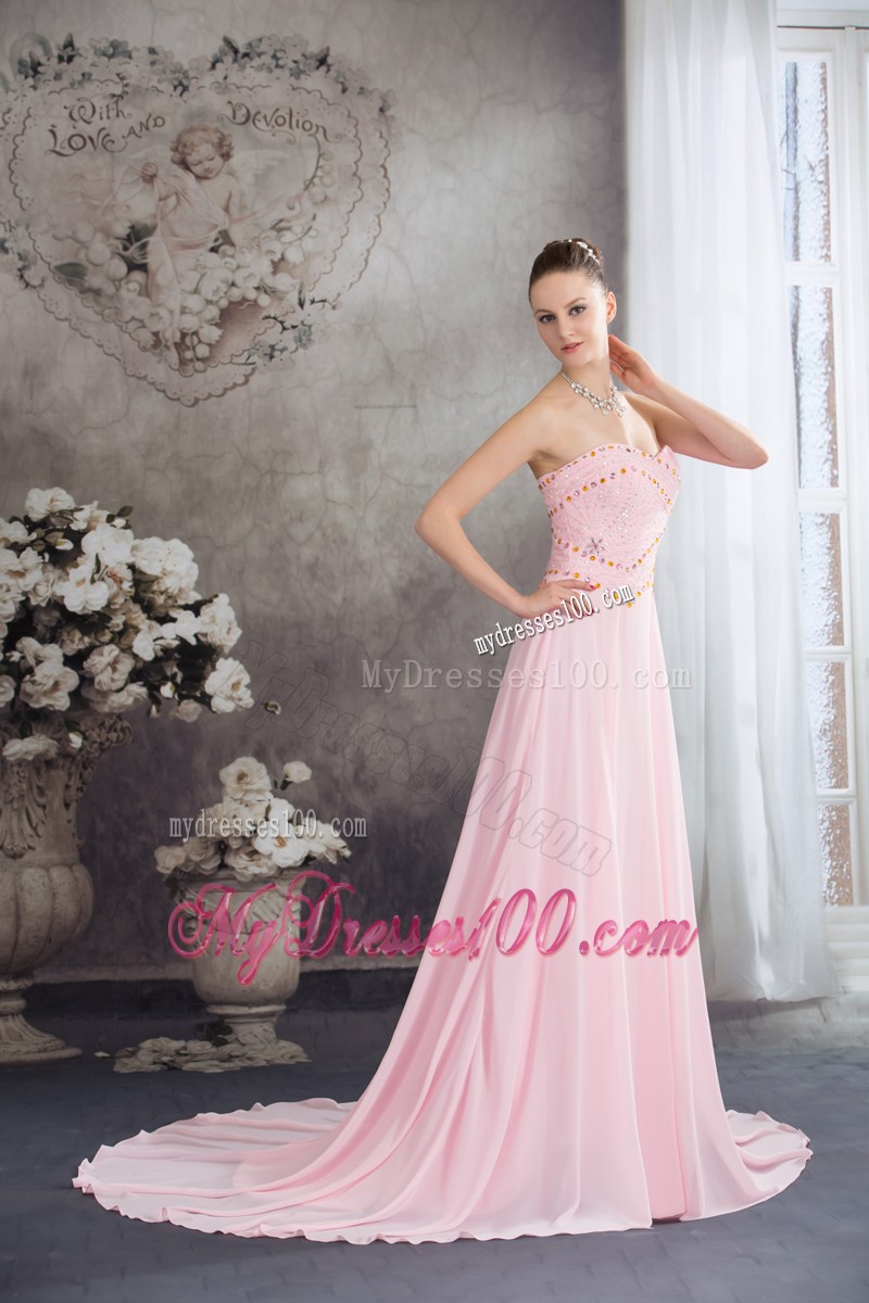Sweetheart Empire Court Train Prom Dress
