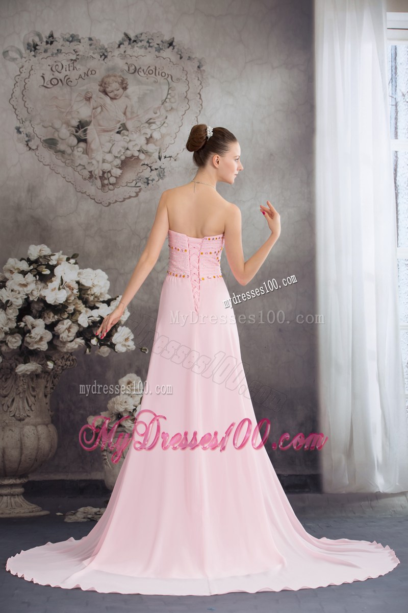 Sweetheart Empire Court Train Prom Dress