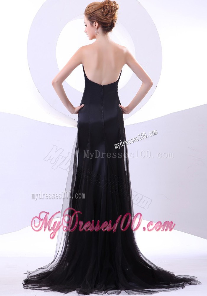 Sweetheart Column Black Brush Train 2013 Celebrity Dresses