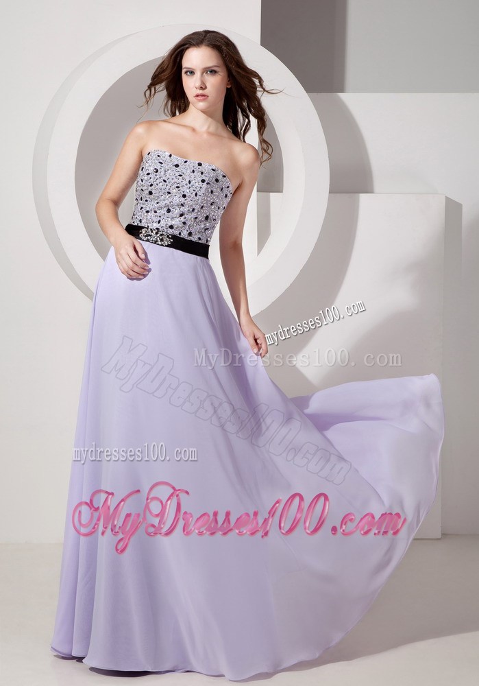 Luxurious Lilac Empire Strapless Pageant Dresses with Beading