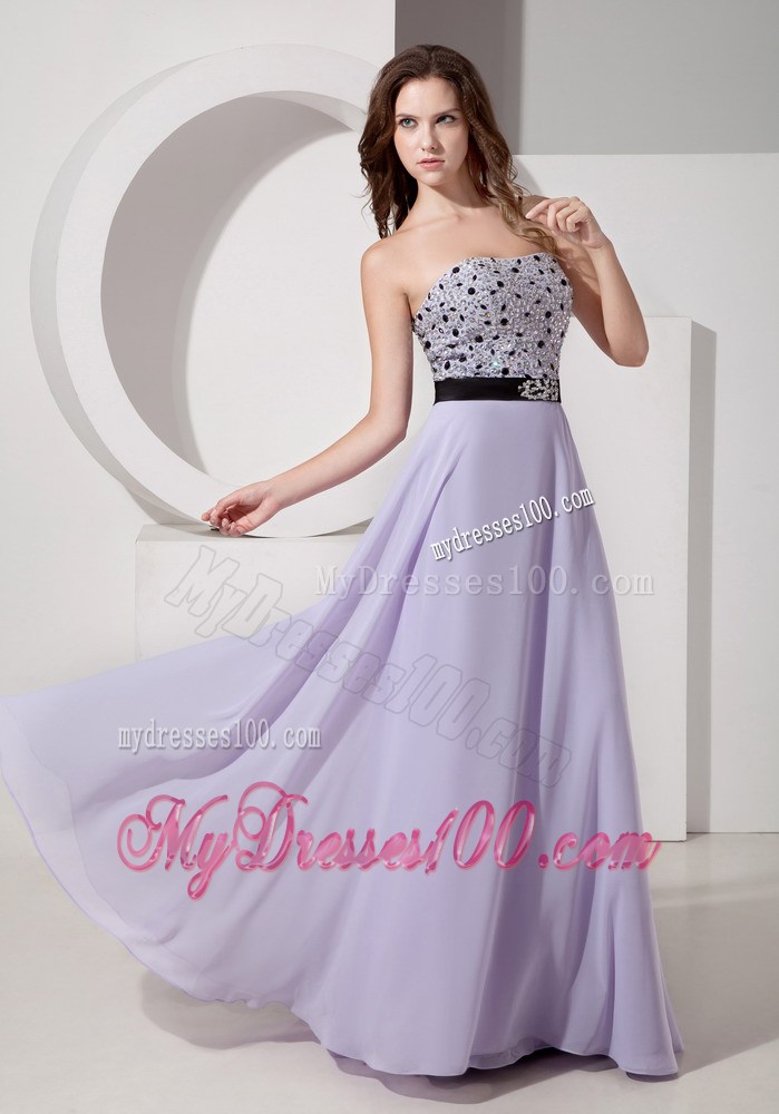 Luxurious Lilac Empire Strapless Pageant Dresses with Beading