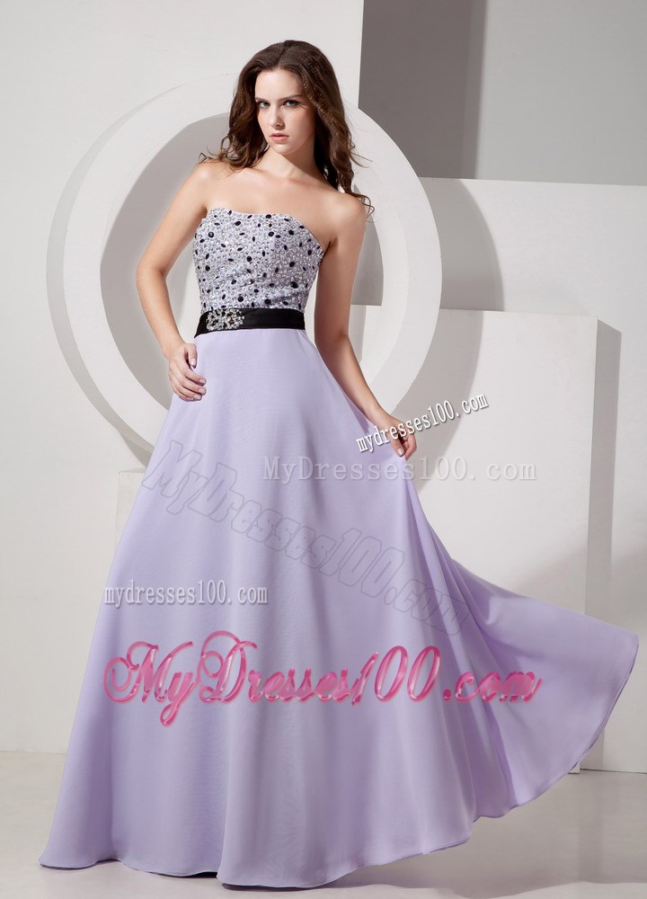Luxurious Lilac Empire Strapless Pageant Dresses with Beading
