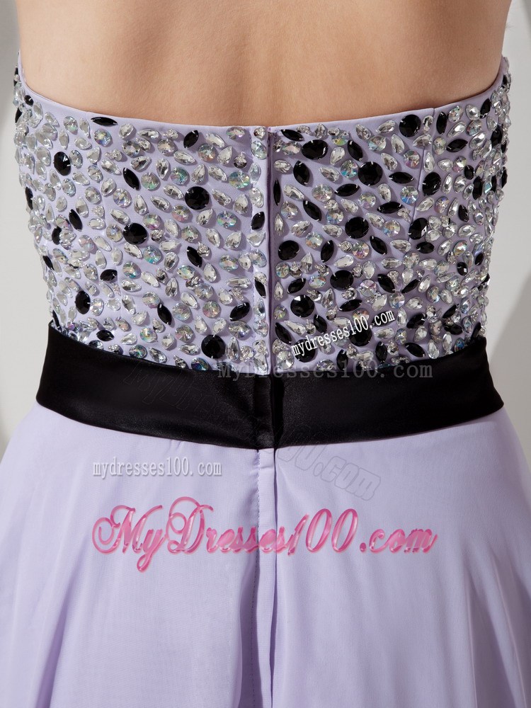 Luxurious Lilac Empire Strapless Pageant Dresses with Beading