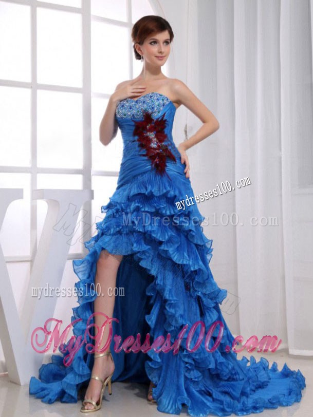 Beading Mermaid Sweetheart Pageant Dresses High-low Royal Blue