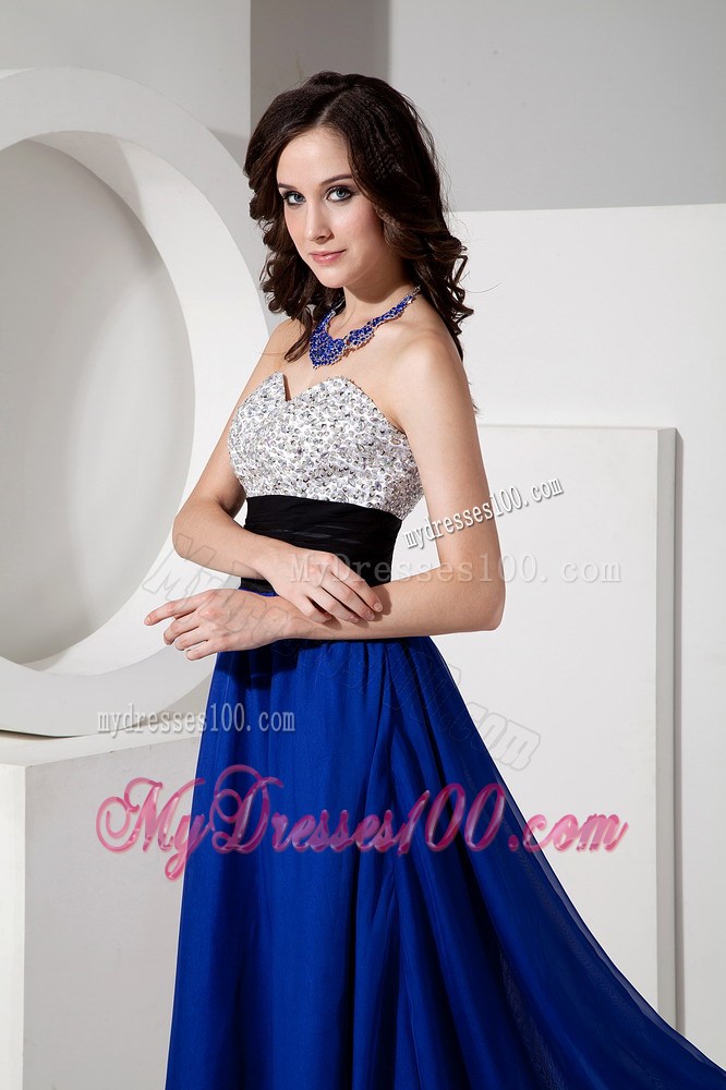 Remarkable Royal Blue Empire Sweetheart Pageant Dresses with Beading