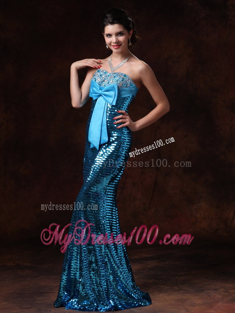 Paillette Over Skirt Bowknot 2013 Pageant Dresses with Beading Custom Made